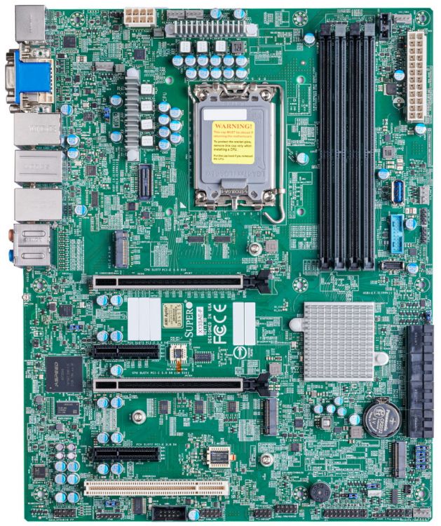 цена Материнская плата ATX Supermicro MBD-X13SAE-F-B (LGA1700, W680, 4*DDR5 (4400), 8*SATA 6G RAID, 3*M.2, 5*PCIE, 2.5Glan, Glan, VGA, DP, DVI-D, HDMI, USB