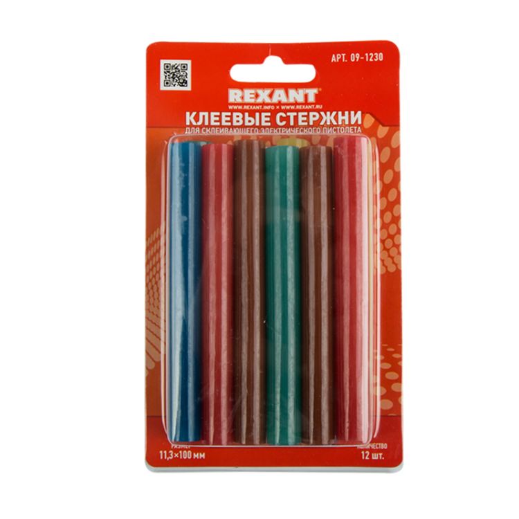 

Стержень клеевой Rexant 09-1230 Ø11 мм, 100 мм, цветные, 12 шт., блистер, 09-1230