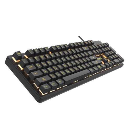 Клавиатура HIPER GK-4 CRUSADER чёрная, игровая, Slim, USB, Xianghu Blue switches, янтарная подсветка, влагозащита - фото 4