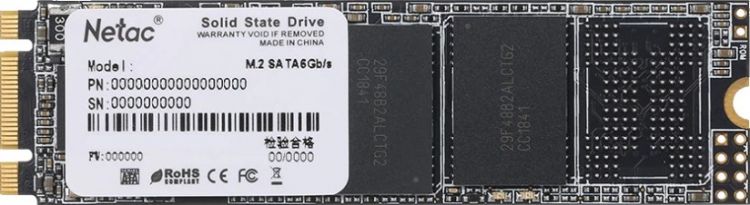 

Накопитель SSD M.2 2280 Netac NT01N535N-001T-N8X N535N series 1TB SATA 6Gb/s 3D TLC NAND 540/490MB/s, NT01N535N-001T-N8X