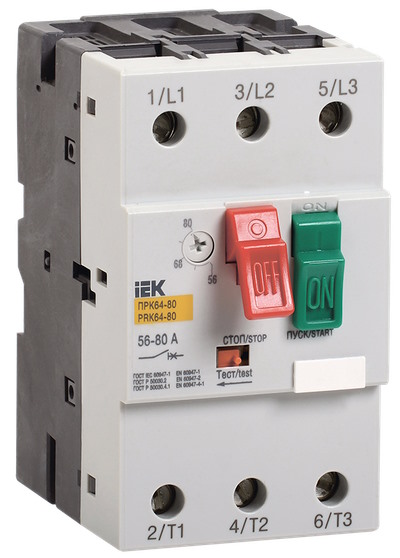 

Пускатель IEK DMS22-63 ПРК64-63 In=64A Ir=40-63A Ue 660В, DMS22-63