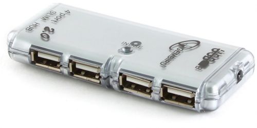 Разветвитель USB 2.0 Gembird UHB-C244 4xUSB, адаптер питания, блистер