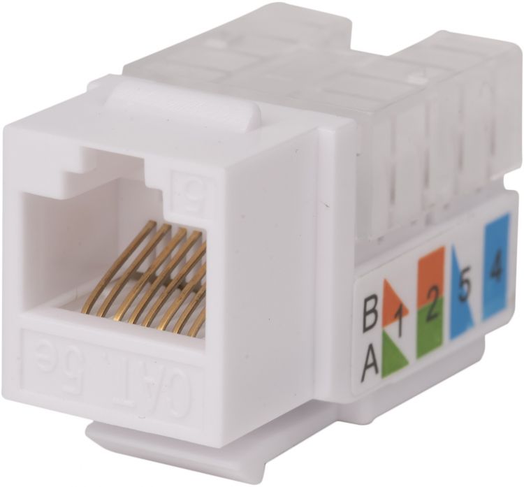 

Модуль WRLine WR-KJ-RJ45-C5E-90 Keystone Jack RJ-45, 90 градусов, категория 5e, неэкранированная, заделка тип 110, цвет белый, WR-KJ-RJ45-C5E-90