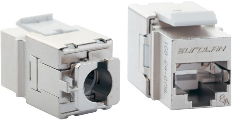 

Модуль Eurolan 16B-EA-07SL Keystone кат. 6A, FTP, RJ45, прямой, Silver Line, Q-Tool, 16B-EA-07SL