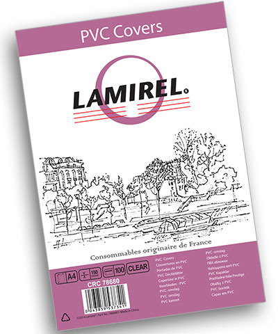 Обложка Fellowes LA-78680 Lamirel Transparent A4, PVC, прозрачные, 150мкм, 100шт