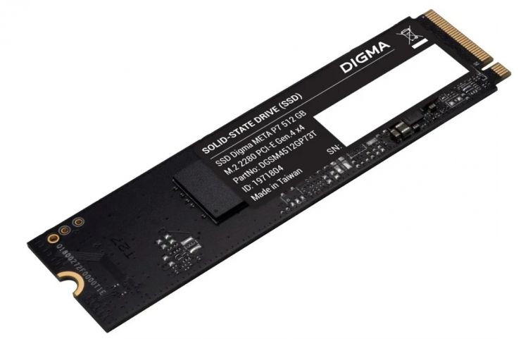 Накопитель SSD M.2 2280 Digma DGSM4512GP73T PCI-E 4.0 x4 512GB Meta P7