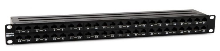 

Патч-панель Hyperline PPHD-19-48-8P8C-C6A-110D 19", 1U, Cat 6A, 48 портов RJ45 (8p8c), неэкранированная, Dual IDC (110/KRONE), PPHD-19-48-8P8C-C6A-110D