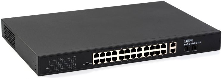 Коммутатор Бастион SKAT PoE-24E-2G-2S PoE Plus, мощность 260Вт, порты:24-Ethernet, 2-Uplink, 2-SFP