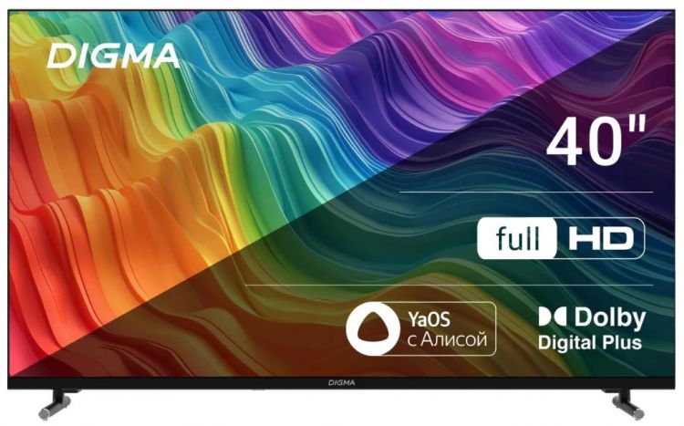 

Телевизор LED Digma DM-LED40SBB33 40" Яндекс.ТВ Frameless Metal черный FULL HD 60Hz DVB-T DVB-T2 DVB-C DVB-S DVB-S2 USB WiFi Smart TV, DM-LED40SBB33