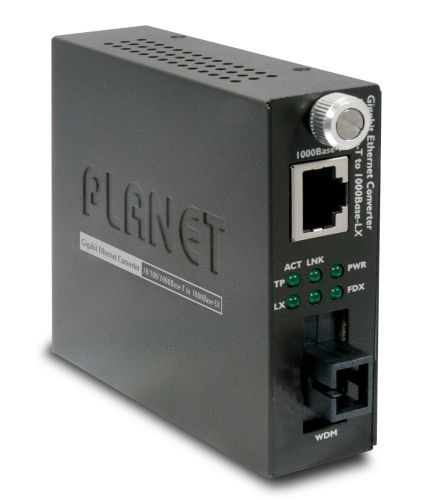 Медиа-конвертер WDM Planet GT-806B60 неуправляемый GE в 1000Base-LX (WDM TX: 1550nm, SM) -60км