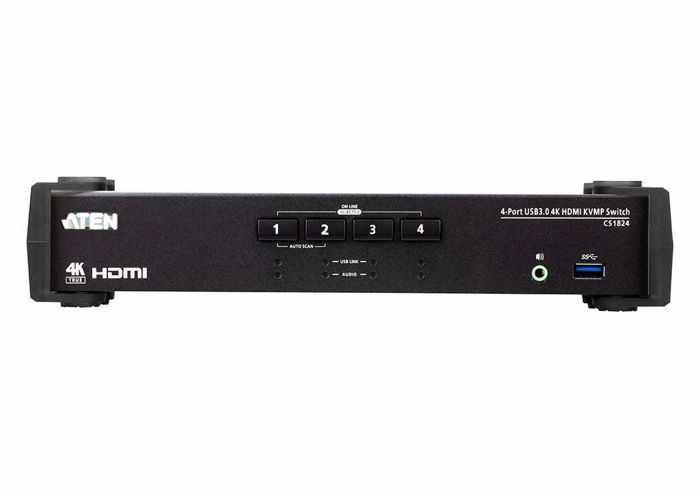 

Переключатель KVM Aten CS1824-AT-G KVM+Audio+USB 3.1 Gen1, 1 user USB+HDMI- 4 cpu USB+HDMI, CS1824-AT-G