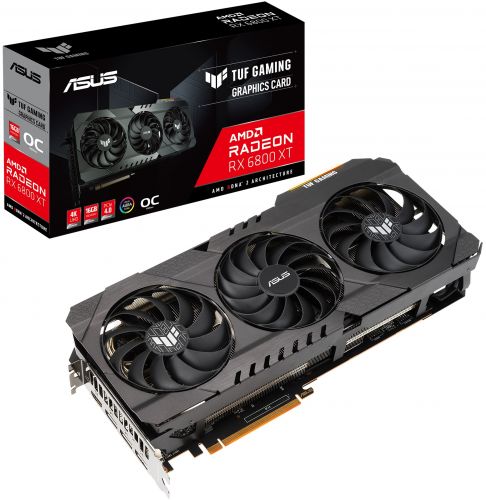 Видеокарта PCI-E ASUS Radeon RX 6800 XT TUF GAMING OC (TUF-RX6800XT-O16G-GAMING) 16GB GDDR6 256bit 7nm 1875/16000MHz HDMI/3*DP RTL