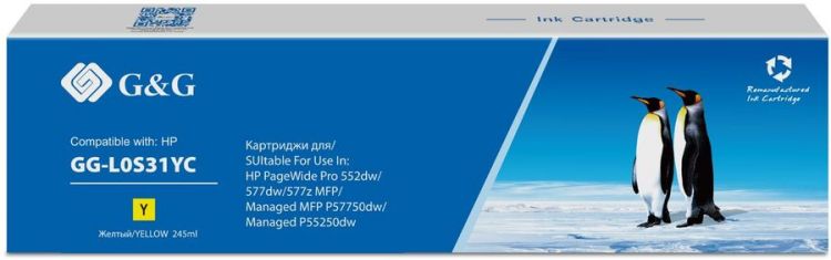 

Картридж G&G GG-L0S31YC струйный 976YC желтый (245мл) для HP PW Pro 5777/552, GG-L0S31YC