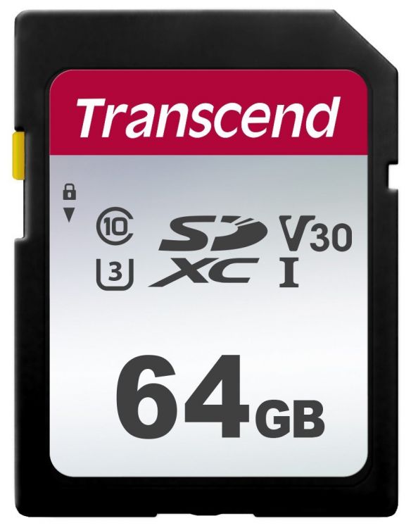 

Карта памяти SDXC 64GB Transcend TS64GSDC300S Class 10 U1, V10 300S, TS64GSDC300S