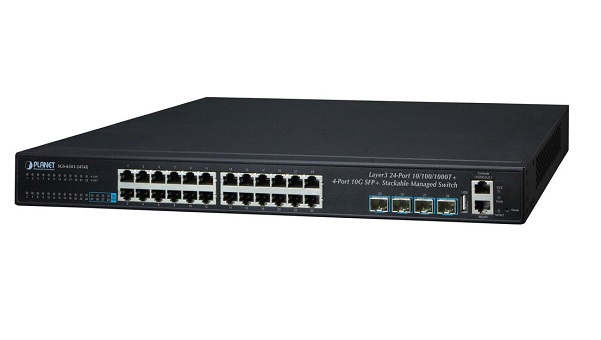 

Коммутатор Planet SGS-6341-24T4X Layer 3, 24-Port 10/100/1000T + 4-Port 10G SFP+ Stackable Managed Switch, SGS-6341-24T4X