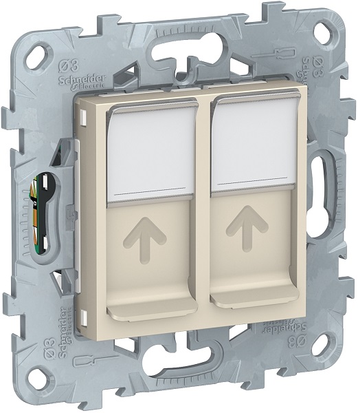 

Розетка Schneider Electric NU542044 UnicaNew, беж, компьютерная, RJ45, двойная, кат. 5е UTP, NU542044