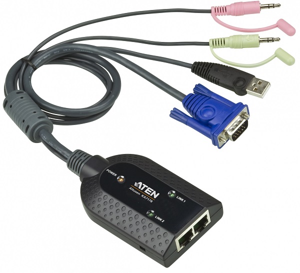 

Адаптер Aten KA7178-AX КВМ, USB, VGA, аудио и поддержкой Virtual Media и Dual Output, KA7178-AX