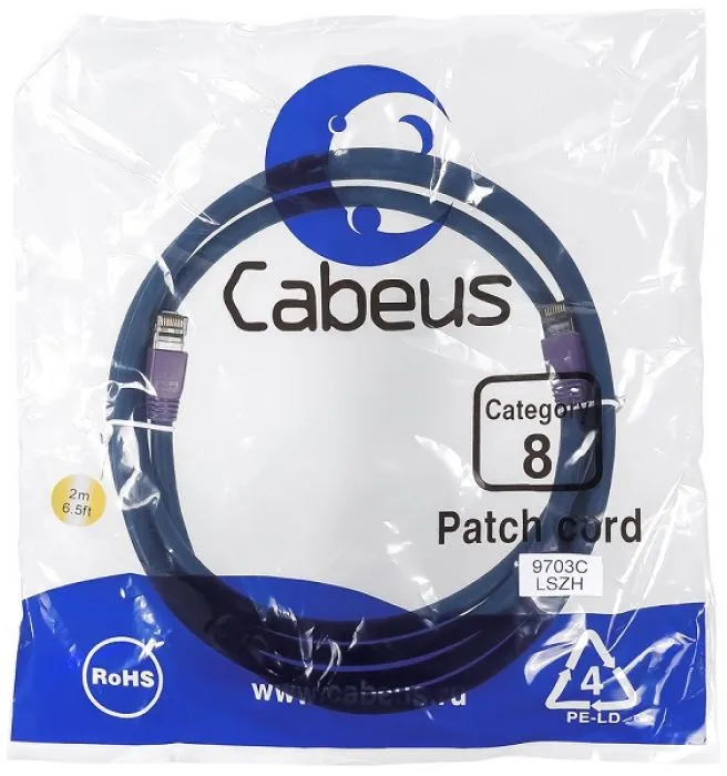 Cabeus PC-SSTP-RJ45-Cat.8-2m-LSZH