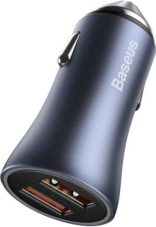 Зарядное устройство автомобильное Baseus TZCCJD-0G QC, 2*USBA, USBC 40W, dark gray