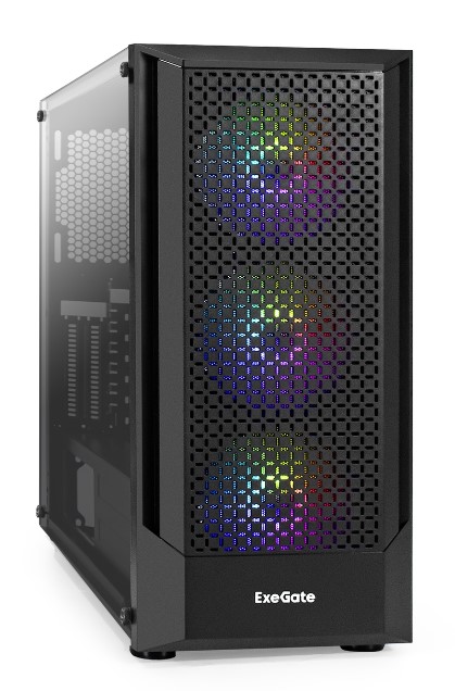 

Корпус ATX Exegate EVO-8227 EX295765RUS черный, без БП, окно из закаленного стекла, 2*USB-A, USB 3.2-A, audio, EVO-8227