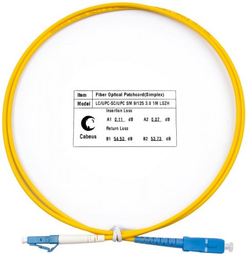 

Патч-корд волоконно-оптический Cabeus FOP(s)-9-LC-SC-1m, FOP(s)-9-LC-SC-1m