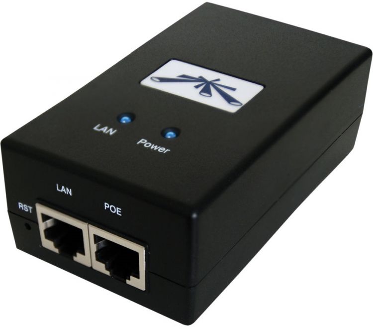 

Блок питания Ubiquiti POE-24-24W с PoE, 220 VAC -> 24VDC 1A - с кнопкой Reset и удаленной перезагрузкой, POE-24-24W