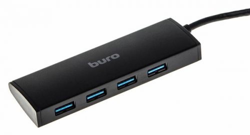 Разветвитель USB 2.0 Buro BU-HUB4-0.5-U3.0 4порт. черный