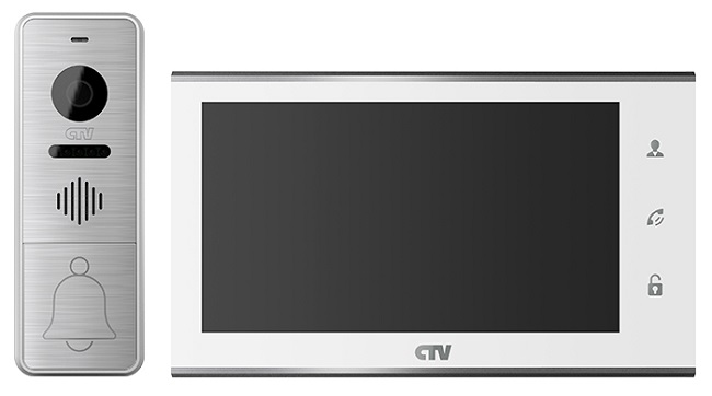 Комплект CTV CTV-DP4705AHD панель CTV-D400FHD, монитор CTV-M4705AHD Full HD, с экраном 7, Hands free, детектор движения, панель из стекла с сенсорным