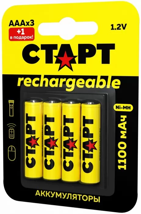 Старт HR03 ААА 1100mAh Ni-MH BL3+1