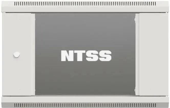 цена Шкаф настенный NTSS W 15U 600х600х770мм, 2 профиля 19, дверь стеклянная, серый RAL 7035 (NTSS-W15U6060GS)