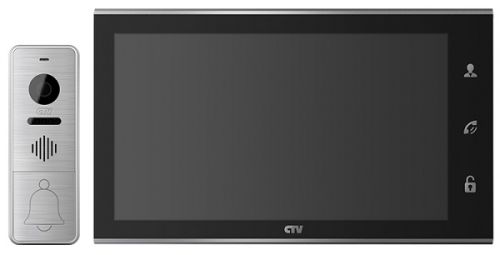 Комплект CTV CTV-DP4105AHD (B) (вызывная панель CTV-D400FHD и монитор CTV-M4105AHD), Full HD, 10, панель из стекла с сенсорным управлением Easy butt