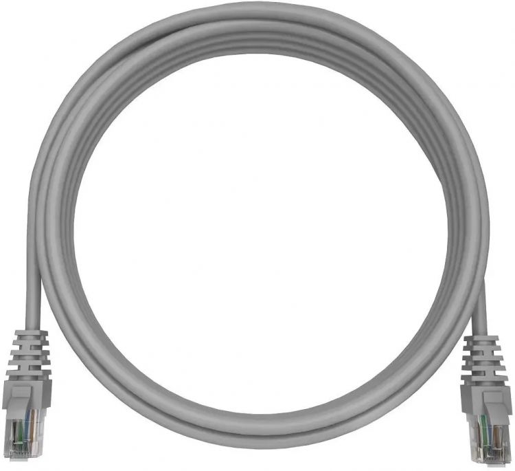 Кабель патч-корд U/UTP 5e кат. 3м NTSS NTSS-PC-UTP-RJ45-5e-3.0-LSZH-GY 2хRJ45/8P8C, T568B литой, LSZH, серый