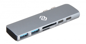 Док-станция Digma DS-815UC_G 2*USB 3.0, HDMI, 2*USB Type-C, TF/microSD/SD reader, серый