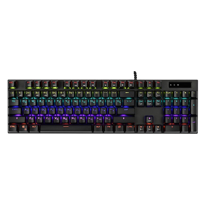 Клавиатура TFN Saibot KX-14 чёрная, USB, 104 клавиши, RGB, кабель 1.5м