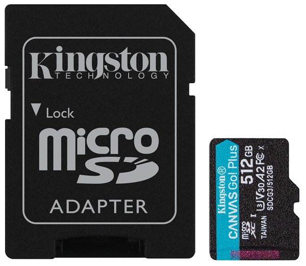 

Карта памяти 512GB Kingston SDCG3/512GB microSDXC, UHS-II Class U3 V30 A2, чтение: 170Мб/с, запись: 90Мб/с, с адаптером, SDCG3/512GB