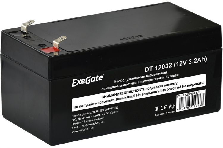 Батарея аккумуляторная Exegate DT 12032 EX282958RUS (12V 3.2Ah, клеммы F1)