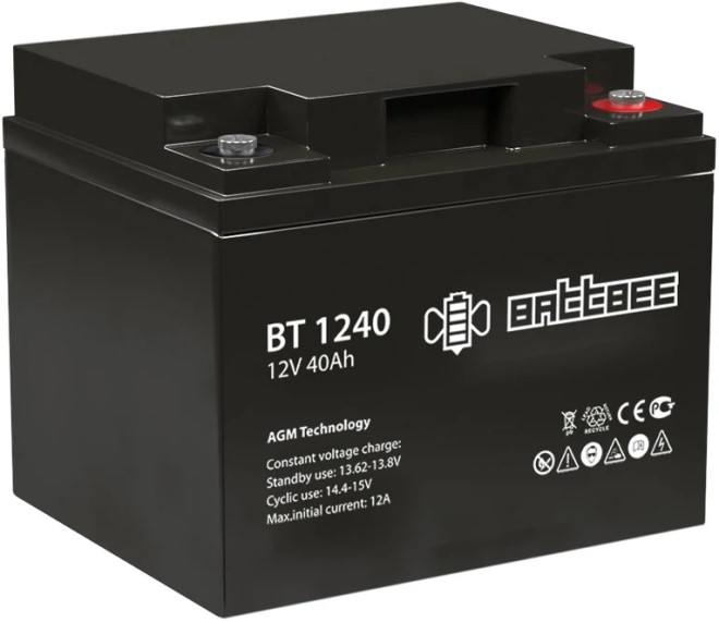 Батарея Battbee BT 1240 12В/40Ач аккумулятор battbee bt 1240 12в 40ач 12v 40ah вывод болт гайка 6 5