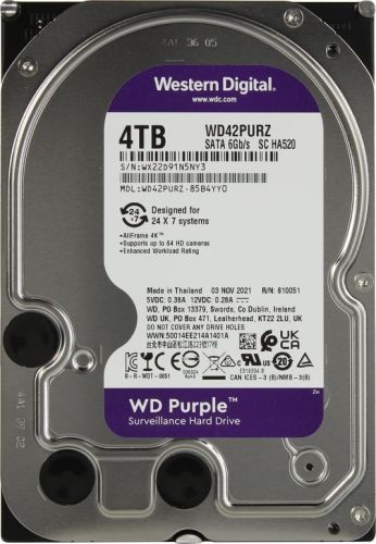 Жесткий диск 4TB SATA 6Gb/s Western Digital WD42PURZ WD Purple, 3.5