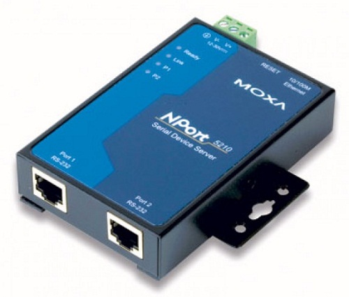 Преобразователь MOXA NPort 5210 2 Port RS-232 device server, RJ45 8 pin сервер moxa nport 5250ai m12 2 port 3 in 1 device server w m12 connector ethernet power input