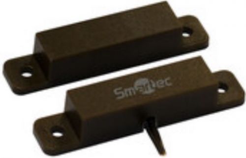Датчик Smartec ST-DM111NC-BR магнитоконтактный, НЗ, коричневый, накладной для деревянных дверей, зазор 20 мм