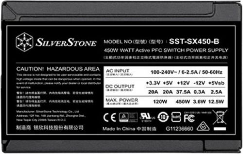 Блок питания SFX SilverStone SX450-B 450W, 80 PLUS Bronze, Active PFC, 80mm fan, RTL SST-SX450-B - фото 3