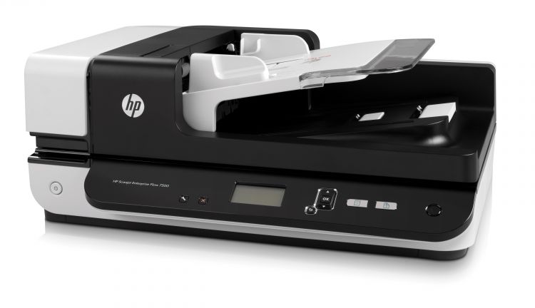 цена Документ-сканер планшетный HP ScanJet Enterprise Flow 7500 L2725B А4, ADF 100 л, 50 стр/мин, 600dpi, 24bit, USB