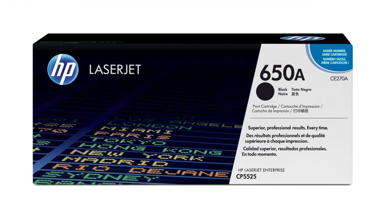 Картридж HP 650A CE270A для принтера Color LaserJet Enterprise CP5520/5525/Enterprise M750, чёрный, 13500 стр