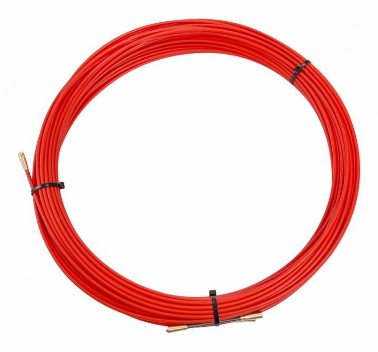 Протяжка кабельная Rexant 47-1030 (мини УЗК в бухте), стеклопруток, d=3,5 мм 30 м, красная мини узк 3 5 15 м в бухте