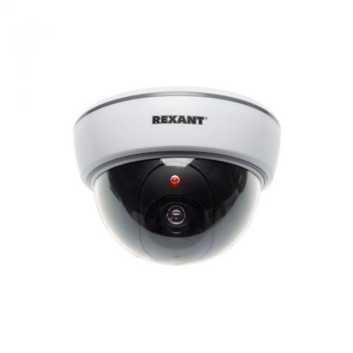 Муляж камеры видеонаблюдения Rexant 45-0210 внутренней купольной белого цвета. Неотличим от обычной