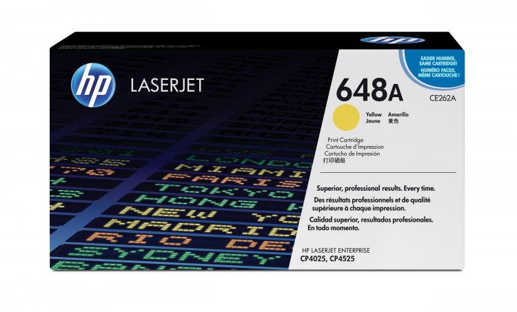 

Картридж HP 648A CE262A для принтера Color LaserJet Enterprise CP4525/4025,жёлтый,11 000 стр, 648A