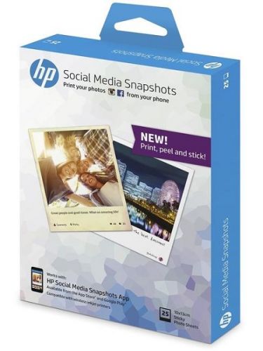 Фотобумага HP W2G60A легкосъемная, клейкая, 265 г/м2, 25 листов, 10x13cm