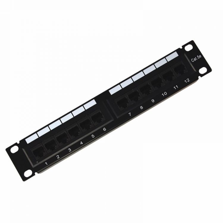 

Патч-панель Rexant 04-0025 10", 1U, Cat 5e, 12 портов RJ45 (8p8c), неэкранированная, Dual IDC (110/KRONE), 04-0025