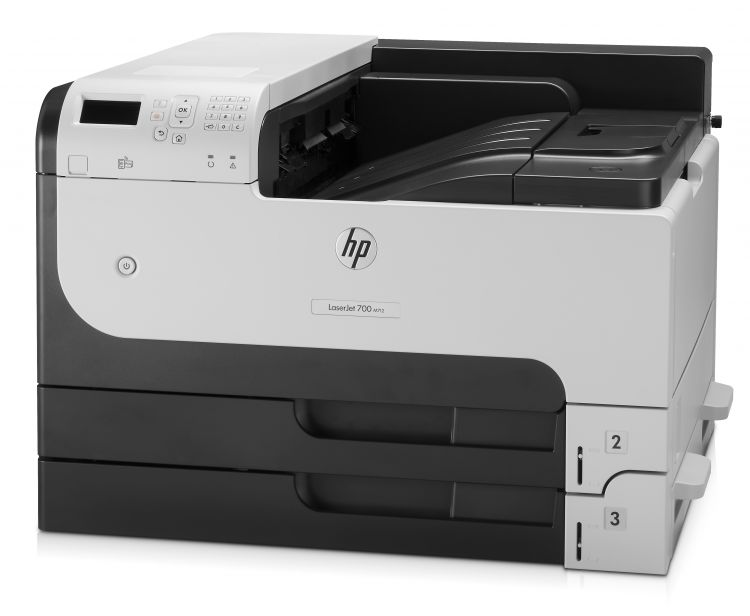 Принтер лазерный черно-белый HP LaserJet Enterprise 700 M712dn A3, 1200dpi, 40ppm, 512Mb, 3trays 250+250+100, USB2.0/extUSBx2/GigEth/HIP/ePrint