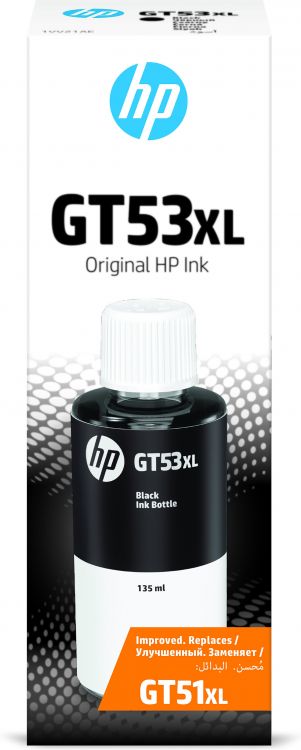 

Чернила HP GT53XL 1VV21AE для GT 5810/5820/Ink Tank 115/315/319/419/415/Smart Tank 515/615, чёрная (135 ml), 6000 стр., GT53XL